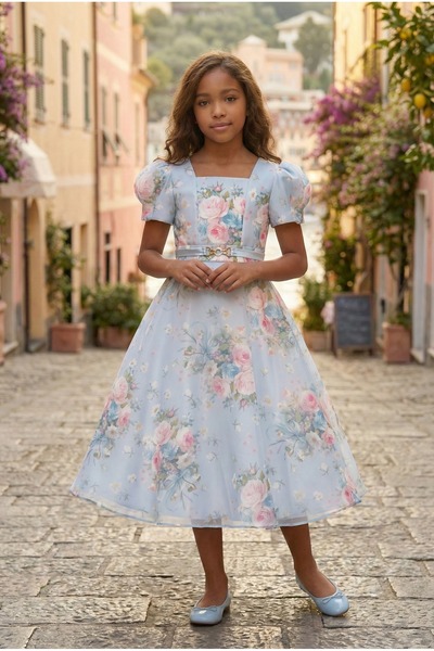 Alesayi_kids Organza Eid dress, sizes 8 to 14-15