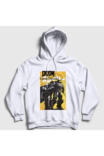 Presmono Poster alb unisex Doom The Dark Ages cu glugă Hanorac 608741tt