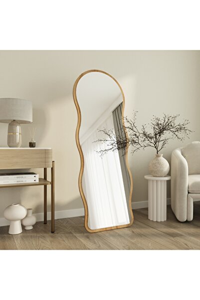 MONEayna Asial Dekoratif Natural Dalgalı Oval Ayaklı Boy Aynası