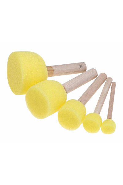 zola Set of 5 sponge brushes, for dabbing, made of wood and sponge, various s...