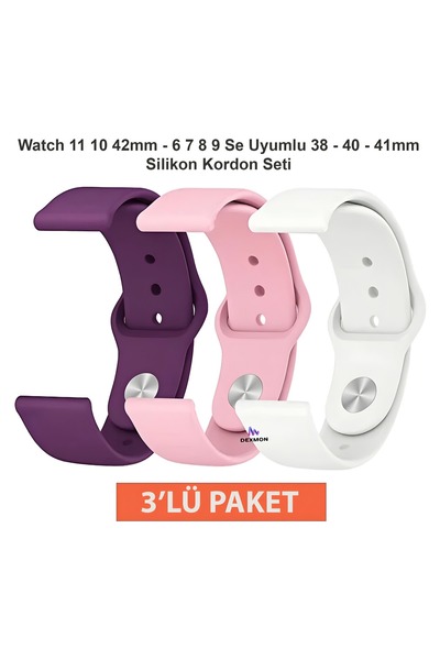 Dexmon Watch 11 10 9 8 7 6 Se Compatible 38 40 41 42mm Silicone Strap Set 3-P...