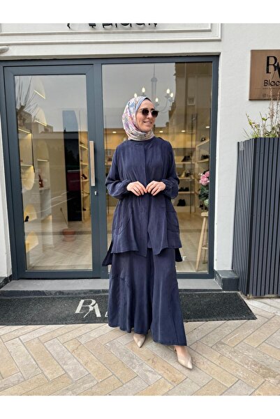 MissWhence 39208 Patterned Women's Suit Navy Blue