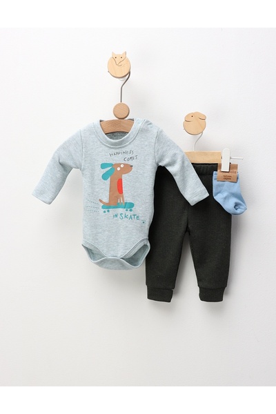 MiniKids Baby 3-piece set, Happiness Comes, green