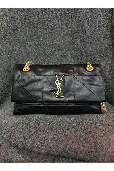 Yveslight Quilted Leather Shoulder Bag Black