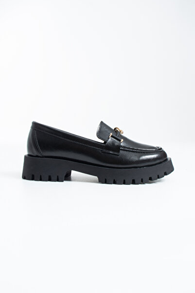 Siena Shoes Santos Γυναικεία Πόρπη με Λεπτομέρειες Loafer Μαύρο