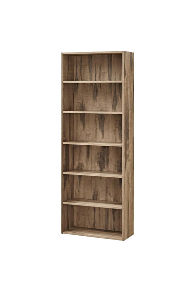 Mahmayi خزانة كتب خشبية من فاساجل بستة أرفف قابلة للتعديل، مصنوعة من خشب البل...