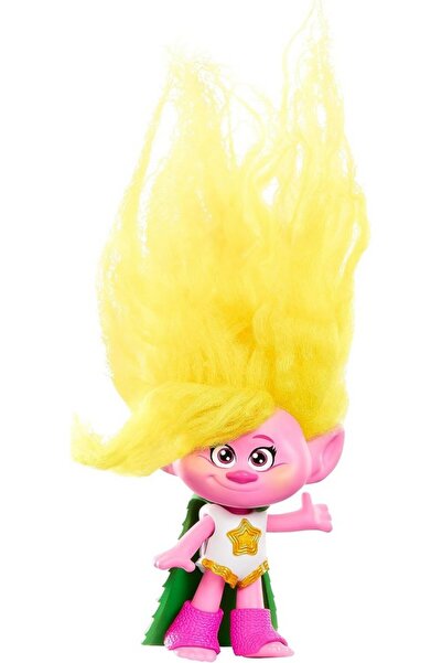 mattel Trolls 3 All Together Living mini doll, with yellow hair, 2.5 cm x 5 c...