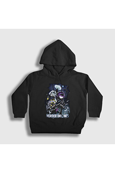 Presmono Unisex Kids Black Poster Murder Drones Hooded Sweatshirt 608888Tt