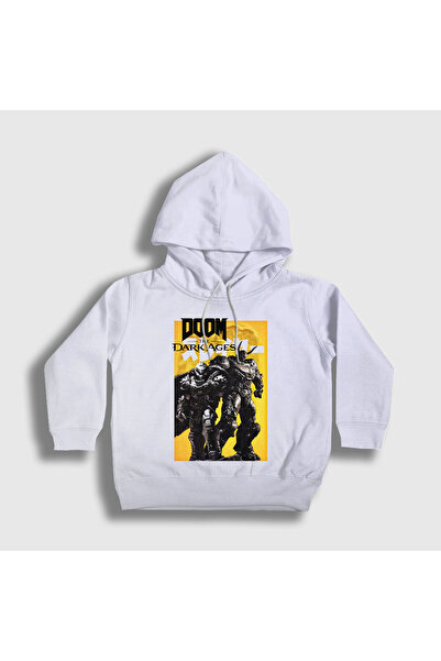 Presmono Unisex Kids White Poster Doom the Dark Ages Hooded Sweatshirt 608708Tt
