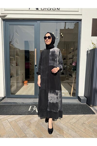 MissWhence 39805 Self Patterned Women's Dress Black