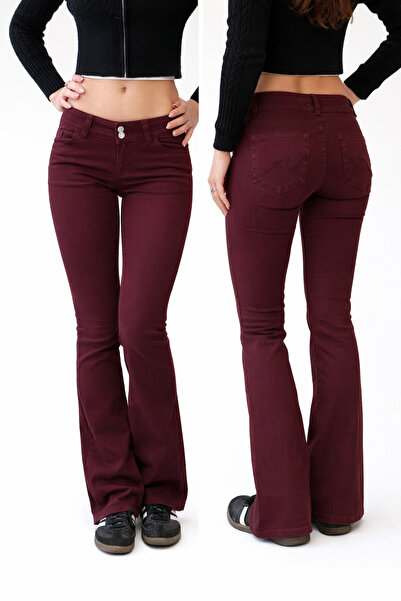 Messy Girls Kadın Düşük Bel İspanyol Paça Jean