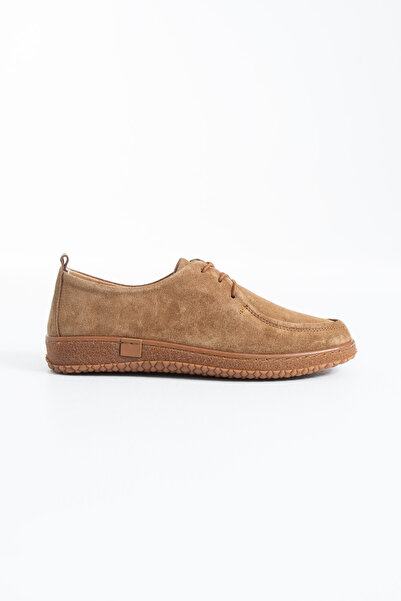 Siena Shoes Montivo Γυναικεία Loafer με κορδόνια από γνήσιο δέρμα καφέ σουέντ