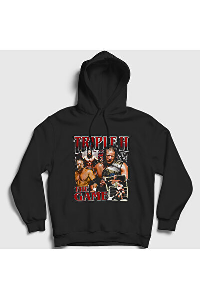 Presmono Hanorac unisex negru The Game Triple H Wrestling Wwe cu glugă 610197tt