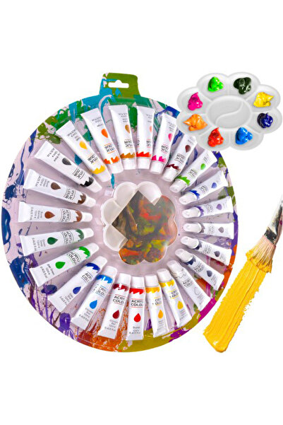 zola Set culori acrilice , 24 culori, 12 ml, non-toxice, paleta culori