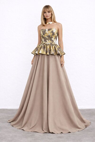 UNTIMELY Strapless Ruffled Top & Maxi Full Circle Skirt Top & Bottom Set