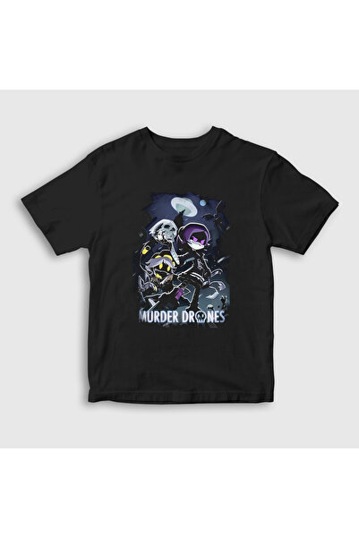 Presmono Unisex Kids Black Poster Murder Drones T-Shirt 608898Tt