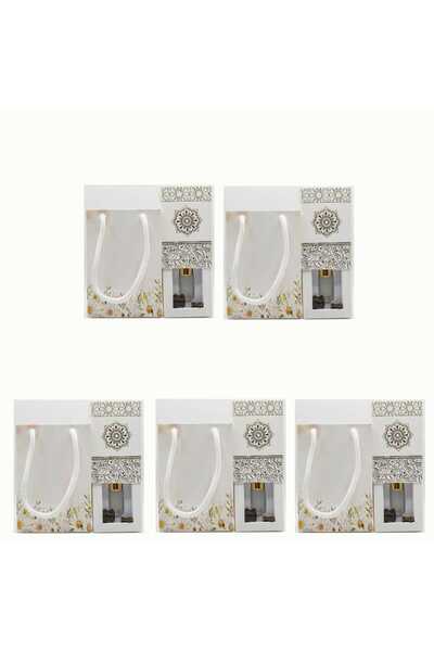 falaltyebeen باكج توزيعات5 ربع مسك أبيض + كسرات عود + 5 أكياس كرتونية فاخرة 🤍