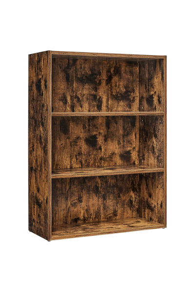 Mahmayi خزانة كتب خشبية من VASAGLE بثلاثة أرفف قابلة للتعديل، لون خشب البلوط ...