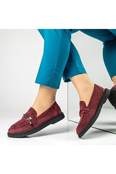 Modlet.ro Women's burgundy suede casual shoes MOD14198