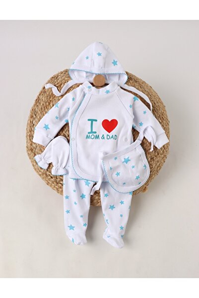 MiniKids 5-piece Star costume, I Love MOM DAD blue