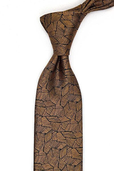 Kravatkolik ربطة عنق كلاسيكية بنمط ذاتي النقش باللون الأصفر KK13551