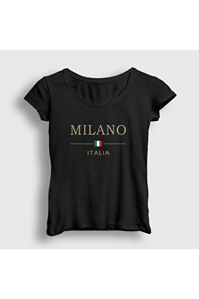 Presmono Women's Black Milano Italy T-Shirt 608312Tt