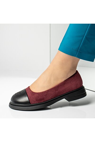 Modlet.ro Balerini din piele întoarsă întoarsă bordo MOD14200