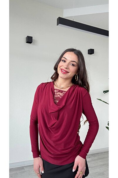 Butik Beyza Pile Detailed Long Sleeve Blouse