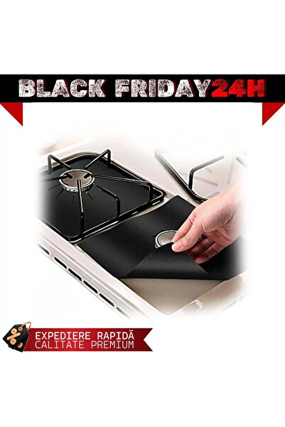 unbranded Set of 16 BLACK TEFLON Foils Removable for Gas Stoves Made of Teflo...