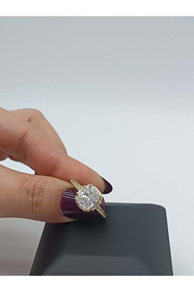 LAgül Aksesuar Xuping 14K Altın Kaplama Kararmaz Zirkon Taşlı Şık Baget Tekta...