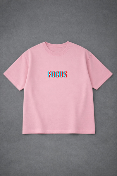 VODEXA Tricou oversize COLOR FOCUS Imprimat 100% bumbac Croială confortabilă