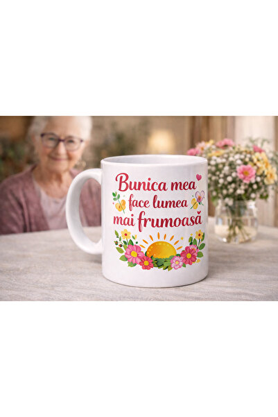 CumparaSMART Personalized white mug, My grandmother makes the world more beau...