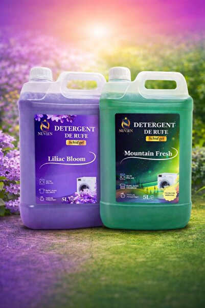 OEM Set 2 x Detergent Lichid Gel pentru Rufe, 5L + 5L, Lilac Bloom și Mountai...