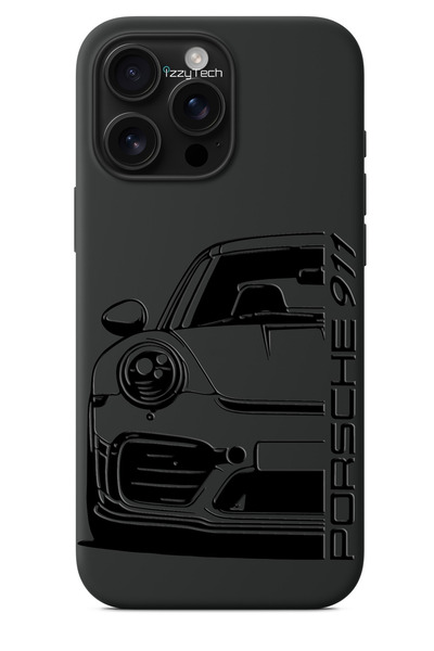 izzytech iPhone 12 Compatible Black Phone Case – Porsche Car Figure Glossy Va...
