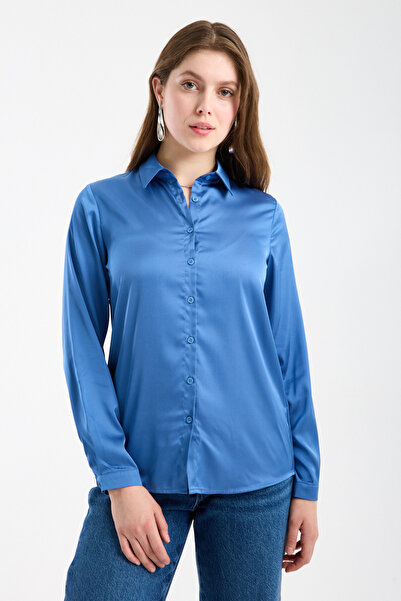 Clothes Fast Women's Satin Shirt Long Sleeve Classic Stylish Office Daily Shi...