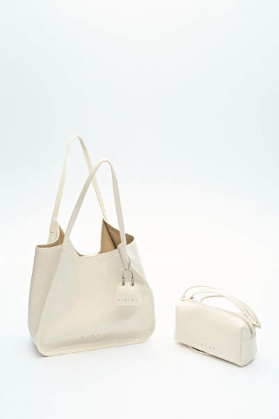 Sisley Leather White Women's Shoulder Bag
