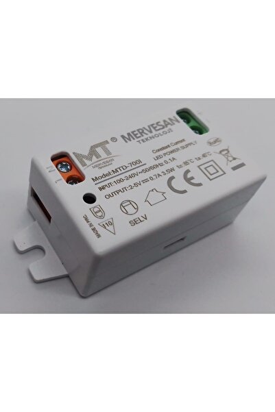 Mervesan 4.2W 2-5 V DC IP30 Sabit Akım Korumalı AC/DC (SMPS) Led Drıver/Sürüc...