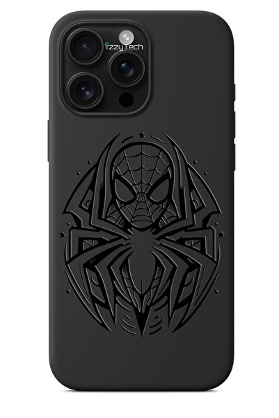 izzytech iPhone 15 Pro Max Compatible Black Phone Case – Spiderman Stylized F...
