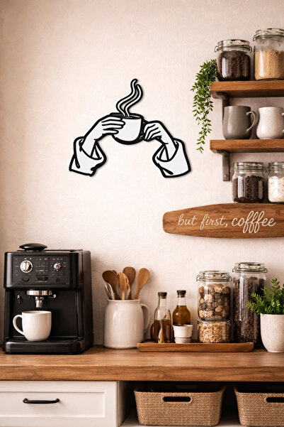 B2 Studio Kahve Tutan Eller Duvar Süsü – Coffee Corner Duvar Dekoru | Kahve K...