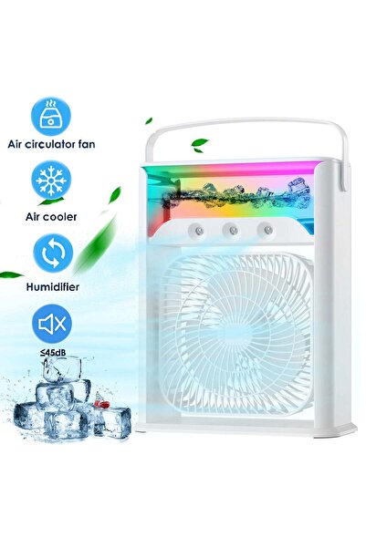 unbranded Ventilator portabil 3 in 1 cu pulverizare: racorire, umidificare si...