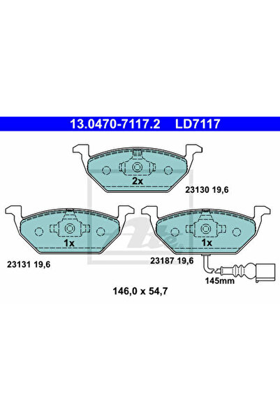 Ate Brake pad set, disc brake 13.0470-7117.2