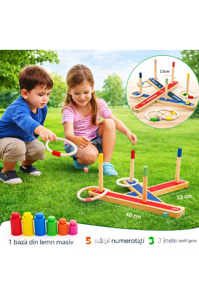 OEM Wooden Ring Toss Game – Skill & Coordination Toy