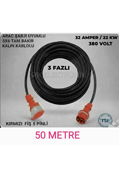 HES KABLO ARAÇ ŞARJI UYUMLU TRİFAZE 380 VOLT (12-50 METRE ARASI) 5x6 HES YÜZD...
