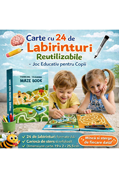 OEM Carte de activități labirint reutilizabilă pentru copii, 24 de puzzle-uri