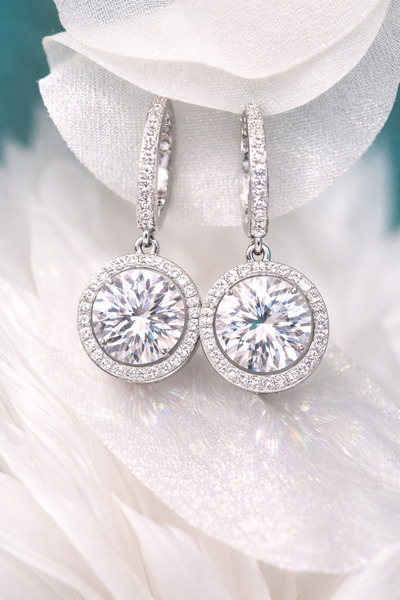 Zenso Royal Core Silver and Laboratory Diamond Earrings