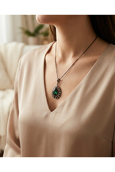 Dorvina Bronze Authentic Jewelry Green Emerald Look Drop Stone Sultans Model ...