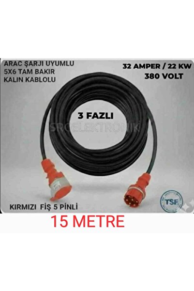 HES KABLO ARAÇ ŞARJI UYUMLU TRİFAZE 380 VOLT (12-50 METRE ARASI) 5x6 HES YÜZD...