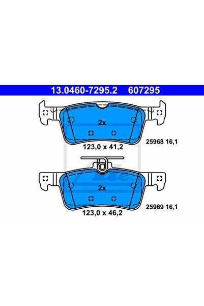 Ate Σετ τακάκια φρένων, δισκόφρενο 13.0460-7295.2