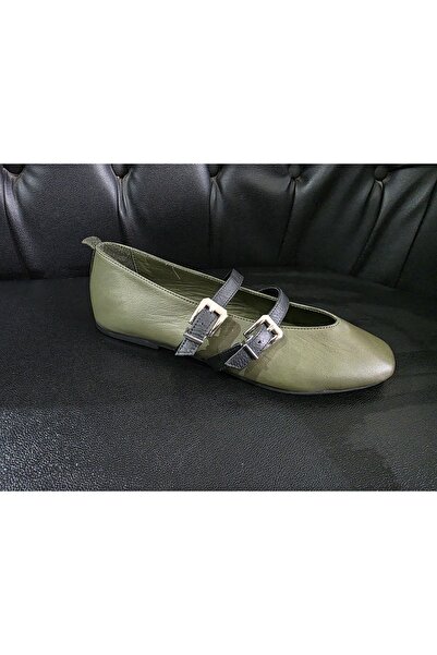 VİNİCCİ AYAKKABI Genuine Leather Khaki Green Shoes