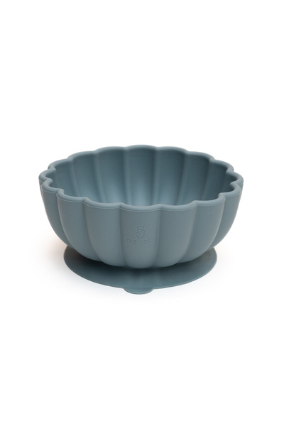 melvelo Silicone Pumpkin Bowl with Suction for Baby Weaning Teal Blue